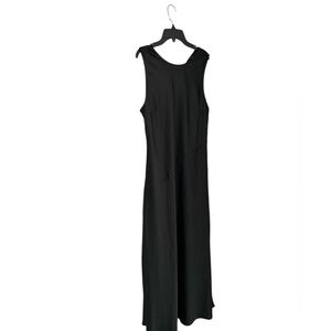 NWT Express Black Satin Midi Sleeveless Dress